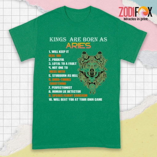 eye-catching Kings Are Born As Aries Premium T-Shirts