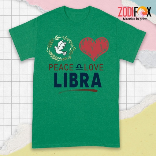 personalised Peace Love Libra Premium T-Shirts