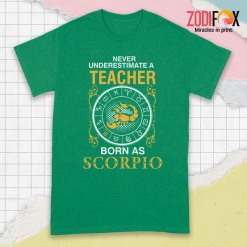 eye-catching A Teacher Born As Scorpio Premium T-Shirts - SCORPIOPT0304