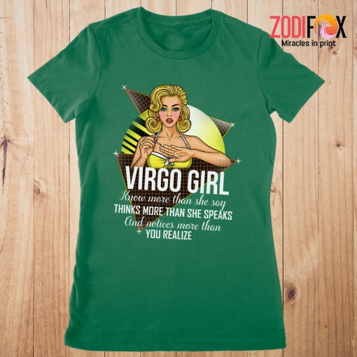 best Virgo Girl Know More Than She Say Premium T-Shirts