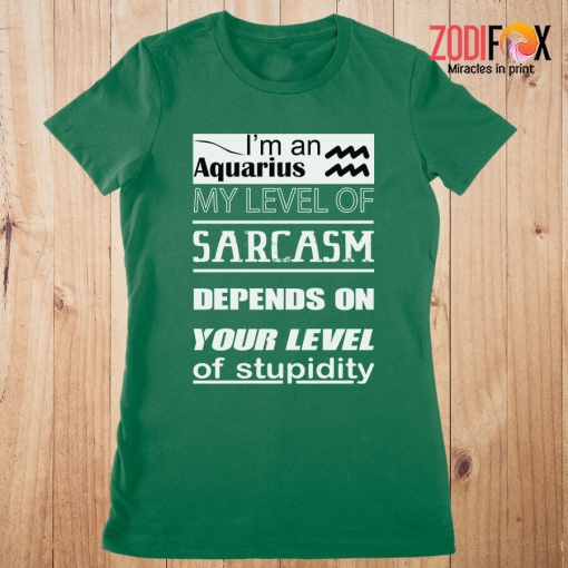 funny My Level Of Sarcasm Aquarius Premium T-Shirts