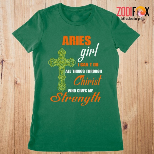 fun Aries Girl I Can Do All Things Aries Premium T-Shirts