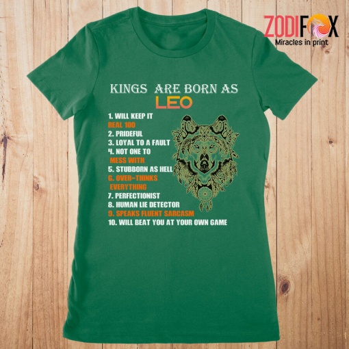 funny Kings Are Born As Leo Premium T-Shirts