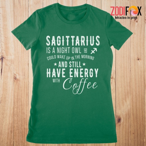 wonderful Sagittarius Is A Night Owl Premium T-Shirts