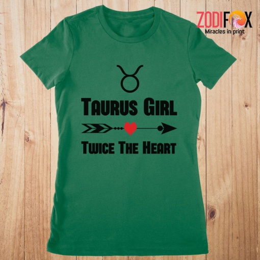 cool Taurus Girl Twice The Heart Premium T-Shirts - TAURUSPT0303