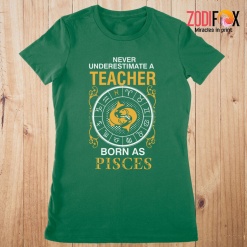 best A Teacher Born As Pisces Premium T-Shirts - PISCESPT0304
