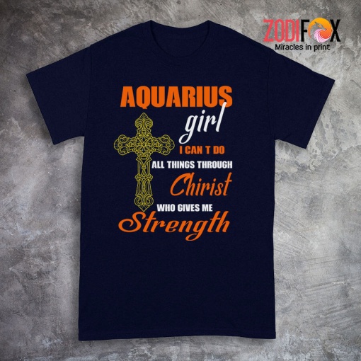 funny Aquarius Girl I Can Do All Things Premium T-Shirts