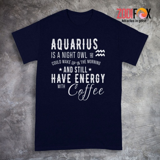 cool Aquarius Is A Night Owl Premium T-Shirts