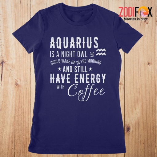 funny Aquarius Is A Night Owl Premium T-Shirts