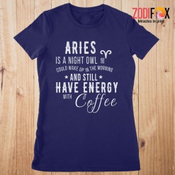 hot Aries Is A Night Owl Premium T-Shirts