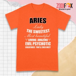 eye-catching Aries Lady The Sweetest Premium T-Shirts - ARIESPT0305