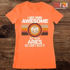 beautiful I Hate Being Awesome Aries Premium T-Shirts