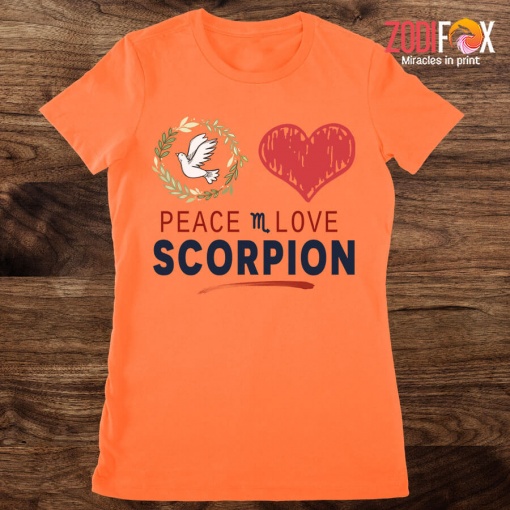 dramatic Peace Love Scorpio Premium T-Shirts