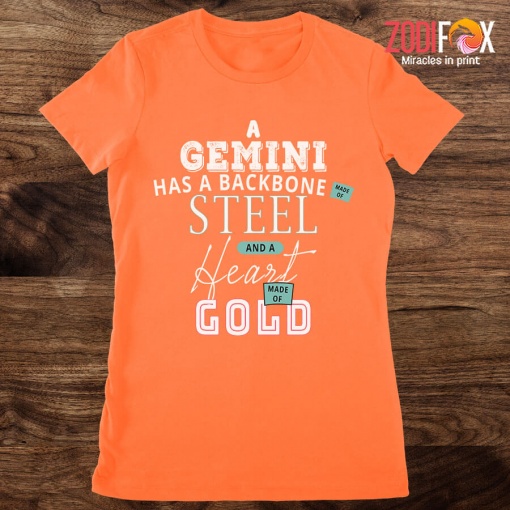 cute A Gemini Has A Backbone Made Of Steel Premium T-Shirts