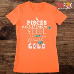 hot A Pisces Has A Backbone Made Of Steel Premium T-Shirts