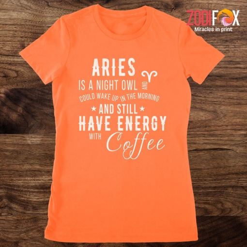 fun Aries Is A Night Owl Premium T-Shirts