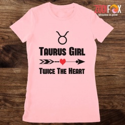 pretty Taurus Girl Twice The Heart Premium T-Shirts - TAURUSPT0303