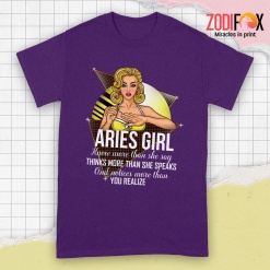 meaningful Aries Girl Know More Than She Say Premium T-Shirts
