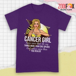 cool Cancer Girl Know More Than She Say Premium T-Shirts