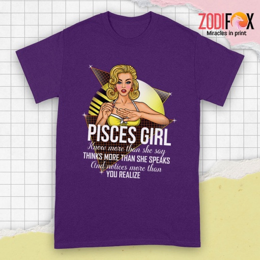 cool Pisces Girl Know More Than She Say Premium T-Shirts