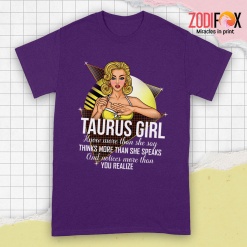 interested Taurus Girl Know More Than She Say Premium T-Shirts