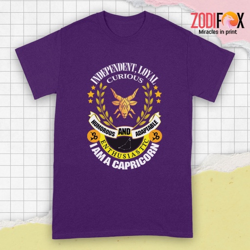 cute Independent Loyal Curious Capricorn Premium T-Shirts