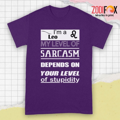 eye-catching My Level Of Sarcasm Leo Premium T-Shirts