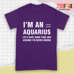 awesome Let's Save Some Time And Assume Aquarius Premium T-Shirts
