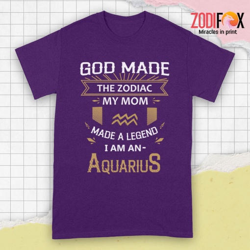 eye-catching God Made The Zodiac My Mom Aquarius Premium T-Shirts
