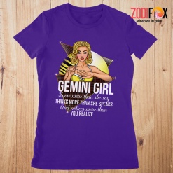 unique Gemini Girl Know More Than She Say Premium T-Shirts