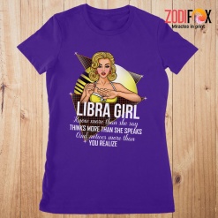 funny Libra Girl Know More Than She Say Premium T-Shirts