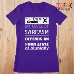 great My Level Of Sarcasm Gemini Premium T-Shirts