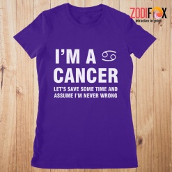 fun Let's Save Some Time And Assume Cancer Premium T-Shirts