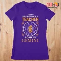 lovely A Teacher Born As Gemini Premium T-Shirts - GEMINIPT0304