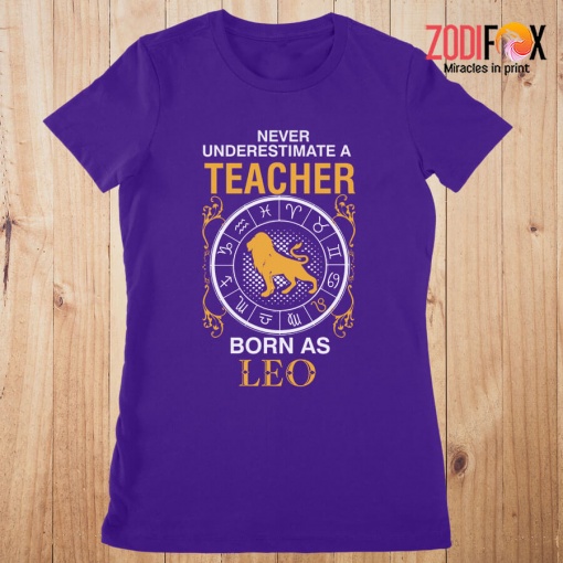 unique A Teacher Born As Leo Premium T-Shirts - LEOPT0304