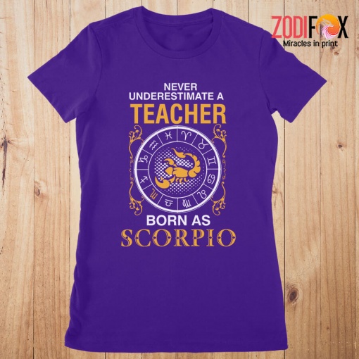 unique A Teacher Born As Scorpio Premium T-Shirts - SCORPIOPT0304