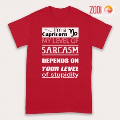 awesome My Level Of Sarcasm Capricorn Premium T-Shirts