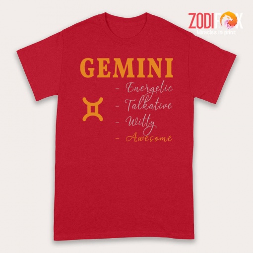 awesome Gemini Energetic Talkative Premium T-Shirts - GEMINIPT0300