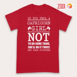 awesome A Capricorn Girl Not To Do Something Premium T-Shirts
