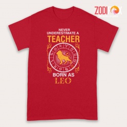 latest A Teacher Born As Leo Premium T-Shirts - LEOPT0304
