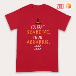 nice You Can't Scare Me, I'm An Aquarius Premium T-Shirts