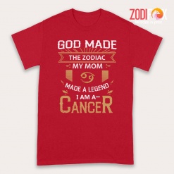 unique God Made The Zodiac My Mom Cancer Premium T-Shirts