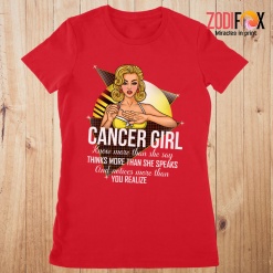 lovely Cancer Girl Know More Than She Say Premium T-Shirts