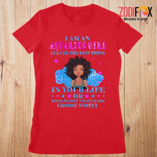 cool I Am An Aquarius Girl Premium T-Shirts