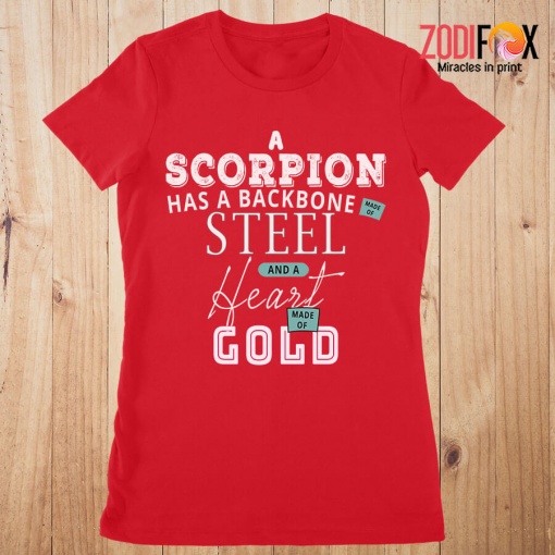 the Best A Scorpio Has A Backbone Made Of Steel Premium T-Shirts