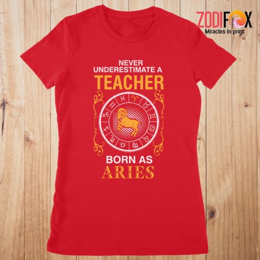 eye-catching A Teacher Born As Aries Premium T-Shirts - ARIESPT0304