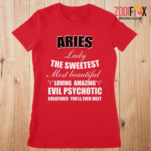 unique Aries Lady The Sweetest Premium T-Shirts - ARIESPT0305