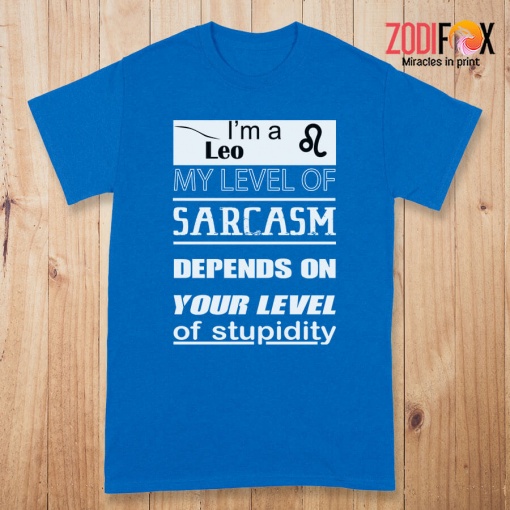fun My Level Of Sarcasm Leo Premium T-Shirts