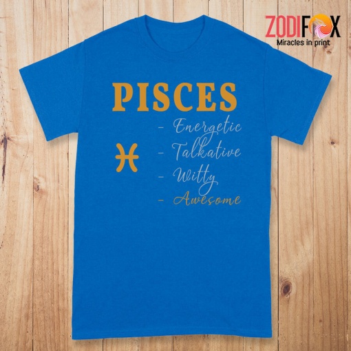 cute Pisces Energetic Talkative Premium T-Shirts - PISCESPT0300