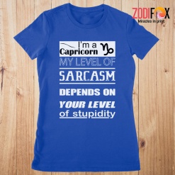 various My Level Of Sarcasm Capricorn Premium T-Shirts